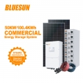 Customized commercial use 100kw 50kw hybrid solar system with 200kwh lithium battery solar system