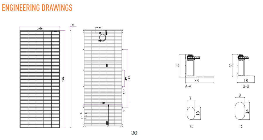 solar panel 700w engineering drawings